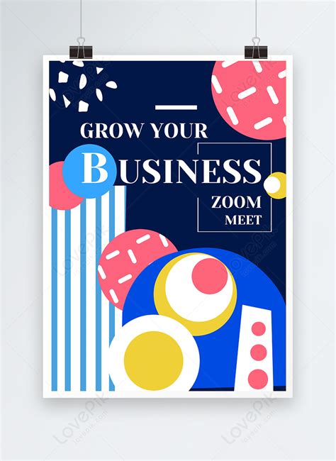 Template Merah Kuning Biru Mode Putih Doodle Warna Warni Business Flyer