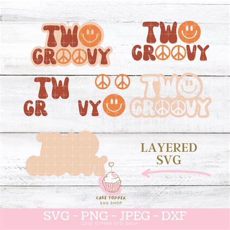 Two Groovy Svg Cut File 2nd Birthday Retro 70s Theme Etsy