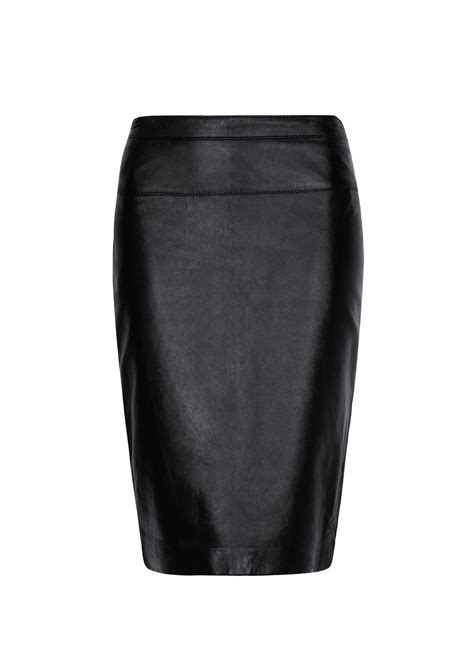 Mango Leather Pencil Skirt In Black Lyst