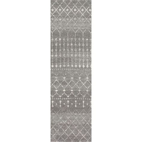 NuLOOM Blythe Modern Moroccan Trellis 3 Ft X 20 Ft Dark Gray Runner