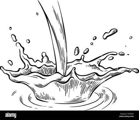 Hand drawn sketch water or milk splash crown vector illustration Stock ...