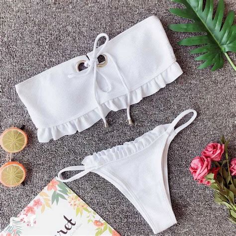 Separate Swimsuit Two Pieces Bikini Set 2019 Mujer Ruffle Women S