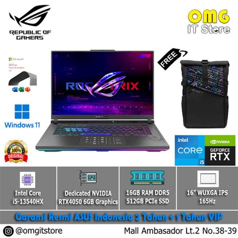 Jual Asus Rog Strix G16 G614ju I5 13540hx 16gb 512gb Rtx4050 16 Ips 165hz Jakarta Selatan