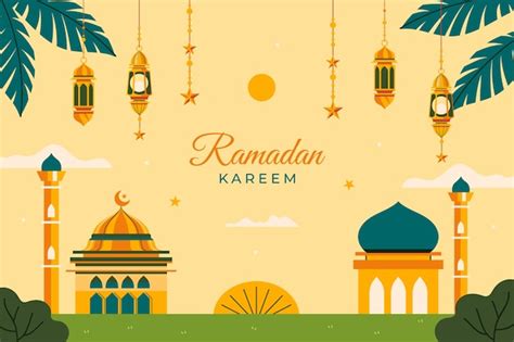 Free Vector | Flat ramadan celebration background