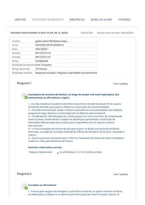 Avalia O I Estudos Disciplinares Ix Estudos Disciplinares Ix