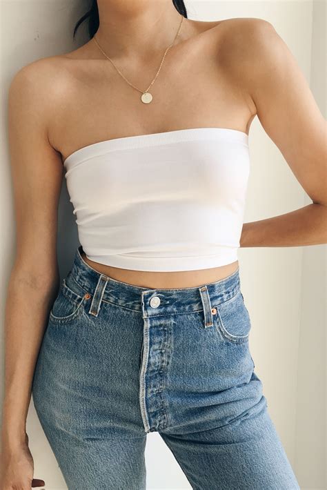 Basic Tube Top Tube Top Outfits Top Outfits White Tube Tops