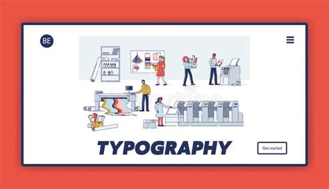 Typography Service and Printshop Website Landing Page. Polygraphy and ...