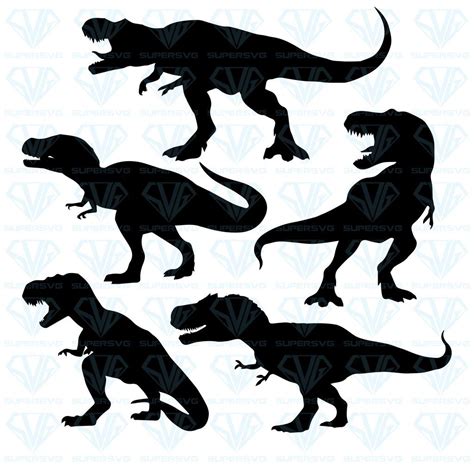 Dinosaur Silhouette Svg Cut File Bundle Cut File Set Brontosaurus