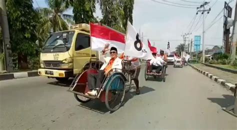 Diantar Becak PKS Jadi Partai Pertama Daftar Caleg Inforangkasbitung