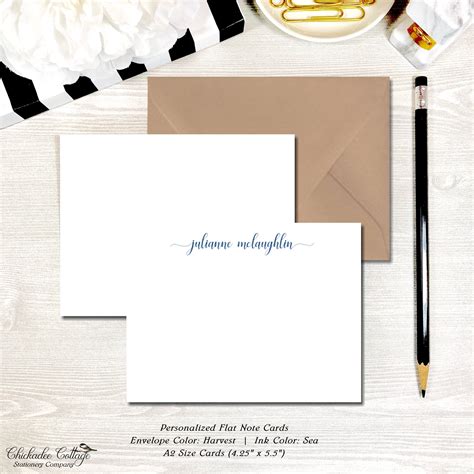 Note Cards With Envelopes Elegant Stationery Set Custom Note Etsy