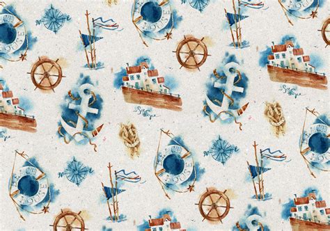 "Beach house" watercolor pattern | Behance