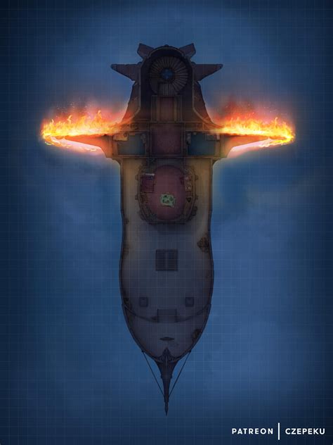 Elemental Airship Battlemap 36x48 Reberron