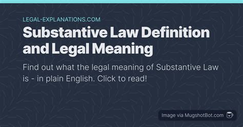 Substantive Law Definition What Does Substantive Law Mean