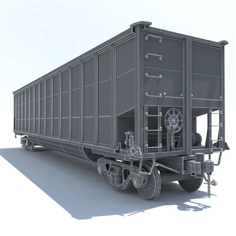 railway coal car cargo train 3d model