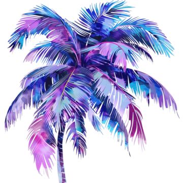 Vibrant Palm Tree With Purple And Blue Leaves Palm Tree Purple Blue