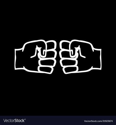 Two Clenched Fists Bumping Conflict Protest Vector Image