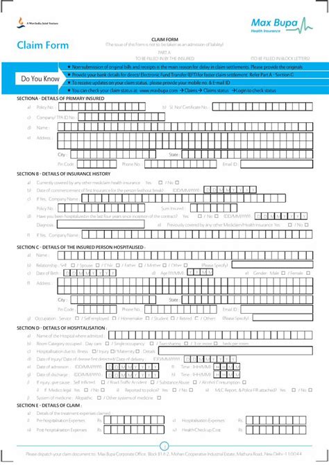 Pdf Max Bupa Claim Form New Dokumen Tips