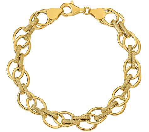 Italian Gold Oval Link Bracelet 14k 42g —