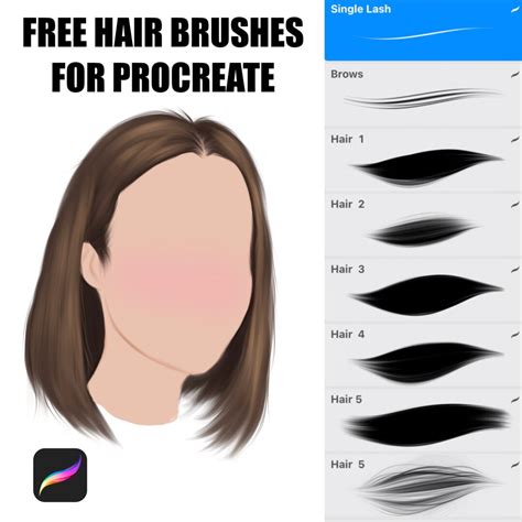 FREE HAIR BRUSHES FOR PROCREATE APP LIBRIUM