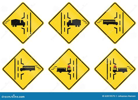 Warning Signs in Ontario - Canada Stock Illustration - Illustration of ...