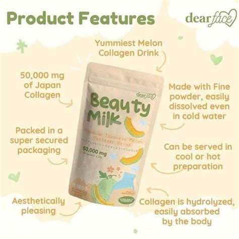 Dear Face Beauty Milk Premium Japanese Melon Collagen Drink Dubai