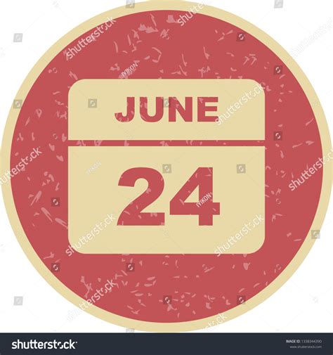 June 24th Date On A Single Day Calendar Royalty Free Stock Vector