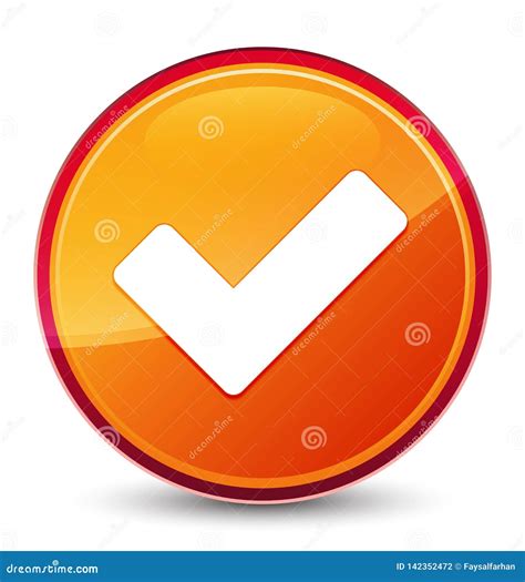 Validate Icon Special Glassy Orange Round Button Stock Vector