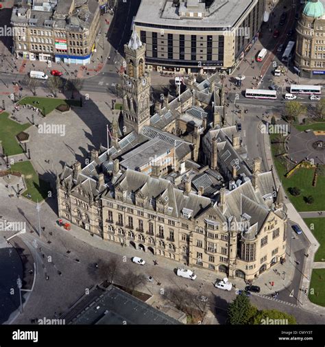 Aerial View Of Bradford City Hall Yorkshire Stock Photo Alamy