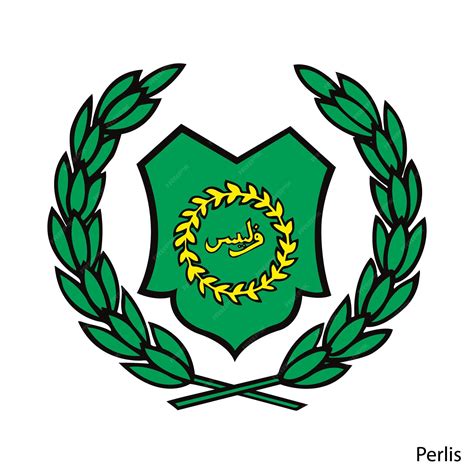 premium vector coat  arms  perlis   malaysian region vector emblem
