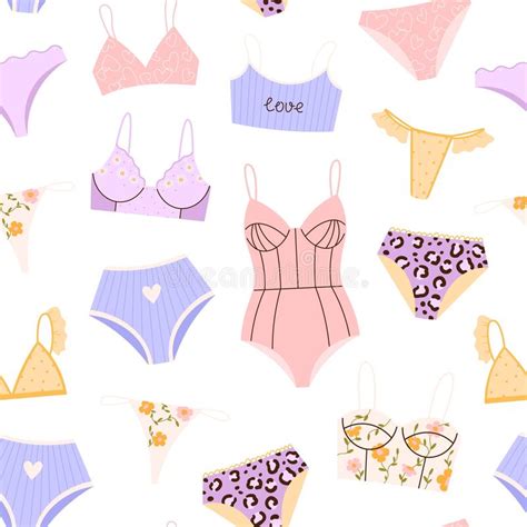 Lingerie Bra Seamless Pattern Underwear Fashion Texture Panty And