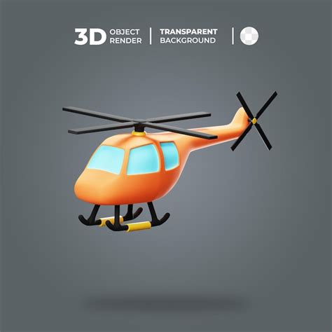 Ícone de brinquedo de helicóptero 3d PSD Premium