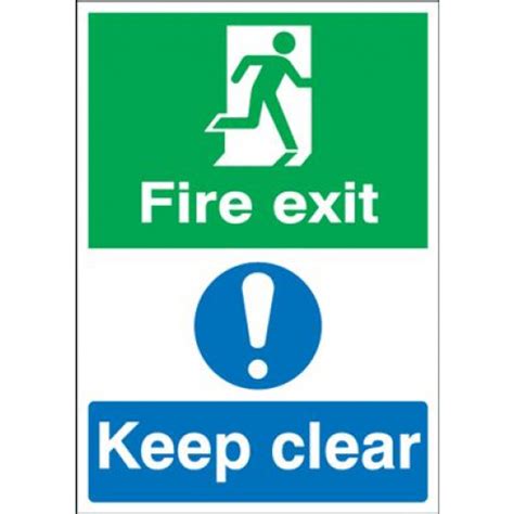 Fire Exit Keep Clear Safety Sign Portrait Blitz Media