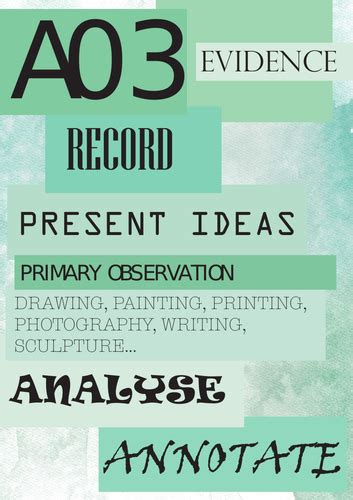 A03 Gcse Art And Design Poster Teaching Resources