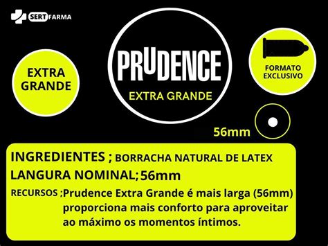 Camisinha Preservativo 56mm Extra Grande Prudence 9 Unidades