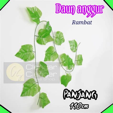 Daun Rambat Anggur Artificial Panjang Cm Daun Sintetis Plastik