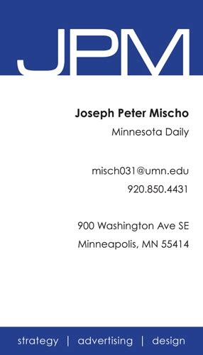 An Upload By Joe Mischo On Coroflot To The Project Business Card Resume