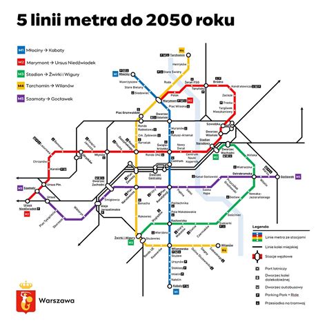 Schemat Metra Warszawa Stolica Pi Ciu Linii Metra