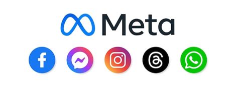 Meta Apps Facebook Messenger Instagram Threads Icono Del Logotipo De