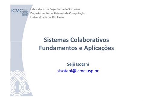 Pdf Sistemascolaborativos Fundamentos E Aplicações · 4 Evolução Da Tecnologia Processamento De