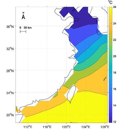 Annual Mean Sea Surface Temperature Sst Distribution Of The East