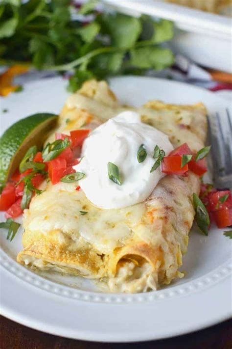 Green Chile Chicken Enchiladas Recipe Butter Your Biscuit