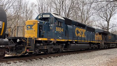 Csx Mixed Freight With Old D H Boxcar Woodbine Md Trains