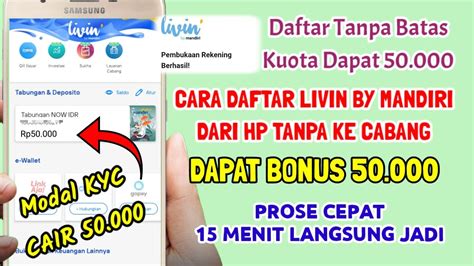 DAFTAR LIVIN BY MANDIRI DAPAT 50 000 CARA DAFTAR LIVIN BY MANDIRI