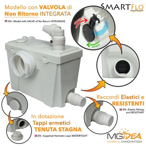 Trituratore Sanitario Maceratore Turbo Pompa Wc Mgidea Smartflo