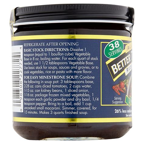 Better Than Bouillon Seasoned Vegetable Base Reduced Sodium 8 Oz