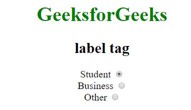 HTML | label Tag - GeeksforGeeks