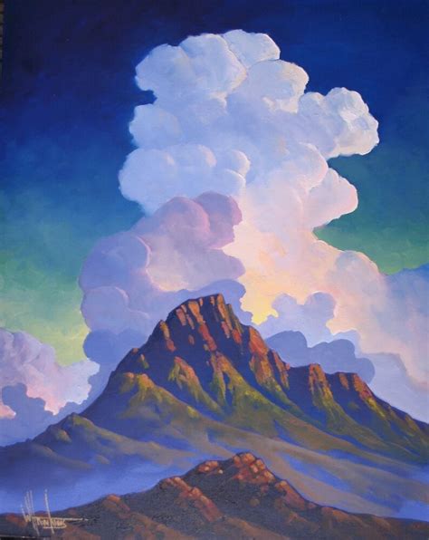 Original William Hawkins Landscape Painting Southwestern Clouds