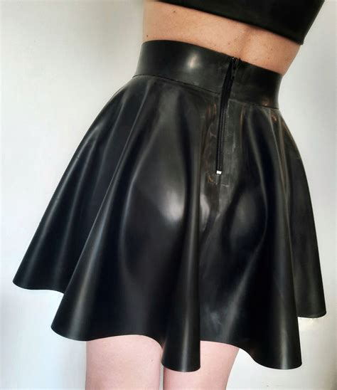 Full Circle Skater Skirt In Latex Cheerleader Skirt Rubber Etsy