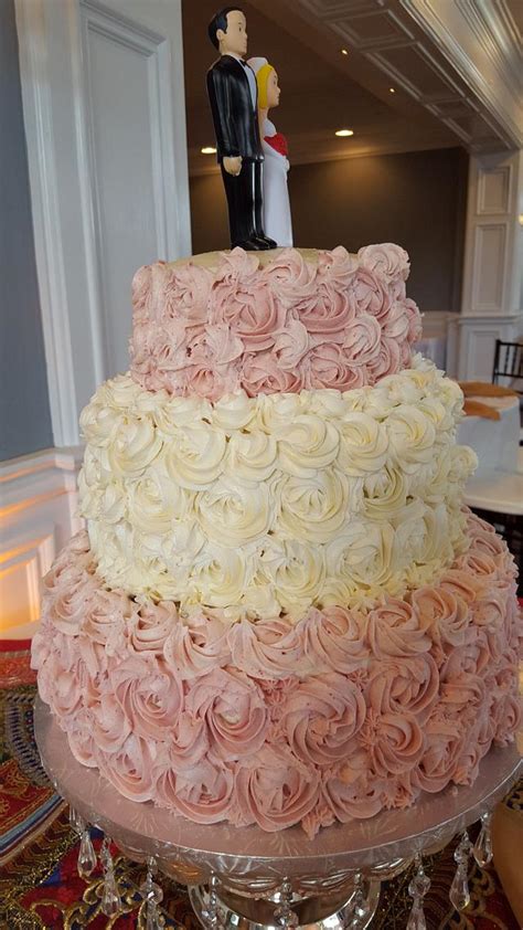 Buttercream Rosettes Wedding Cake Cake By Debashree Cakesdecor