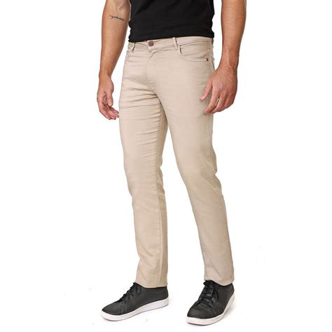 Cal A Jeans Tipo Moletom Slim Masculina Caqui Submarino